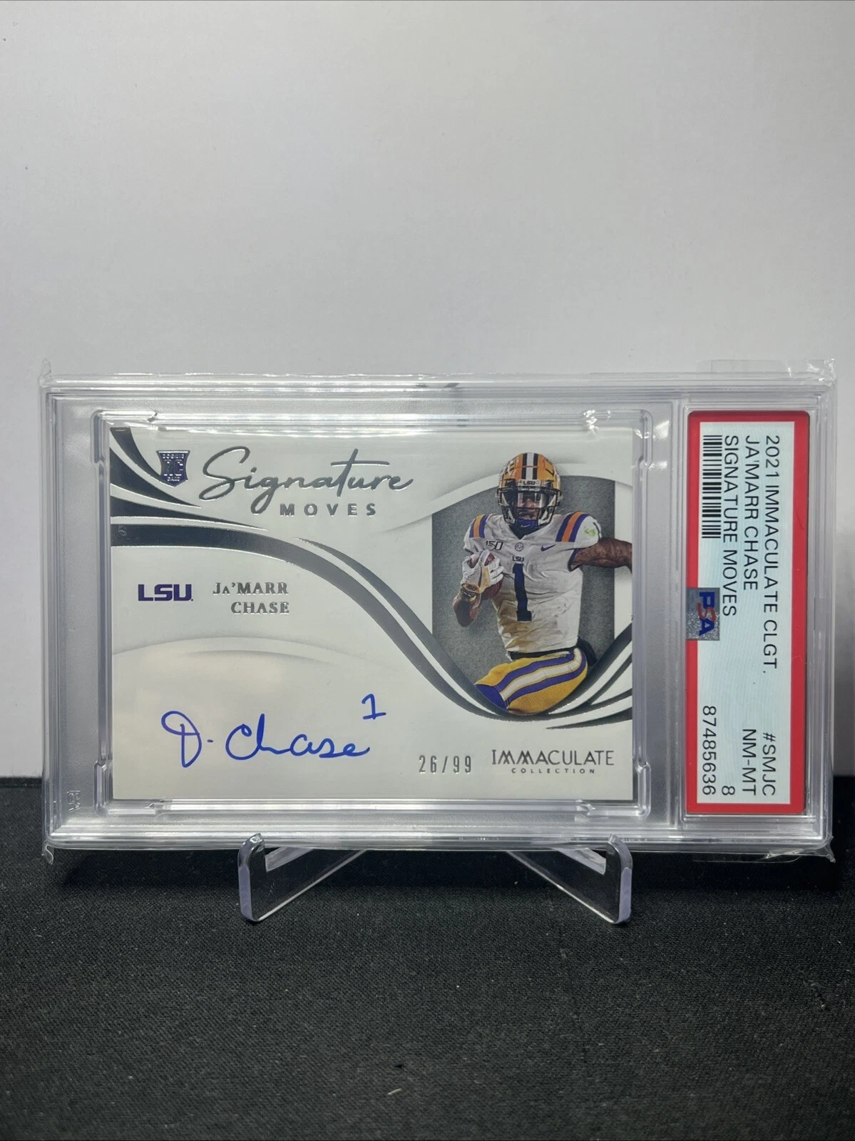 JaMarr Chase Panini Immaculate Collection Collegiate Signature Moves #SMJC Base
