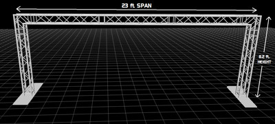 Complete 23ft Square Aluminum Truss Goal Post Lighting System DJ Lights Speakers