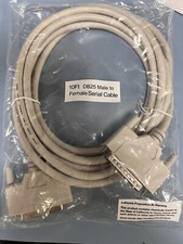 PACK OF 10  10FT Serial DB25 Male to Female Extension cable, BRAND NEW