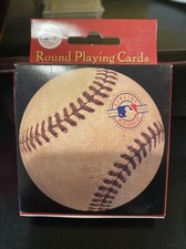 Vintage Round Deck Playing Cards Genuine Major League Baseball Poker