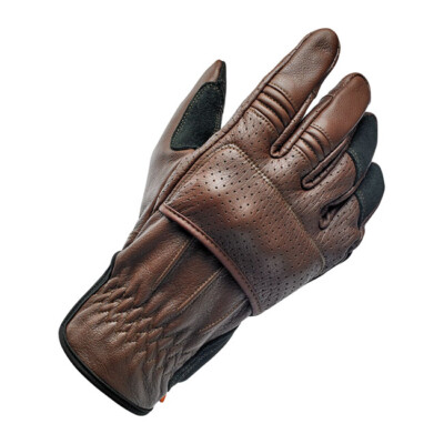  Biltwell Borrego Motorcycle Gloves, Leather, Brown, Size L CE Tested!