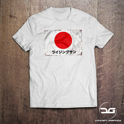 Rising Sun JDM Schild Herren weiß Neuheit Auto Enthusiasten Geschenk T-Shirt Drift