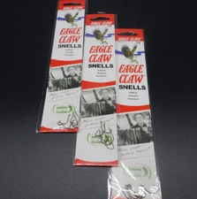 Lot of 3, Card of 6 Eagle Claw 147 #12 Bronze Kahle Snell Hook, 18 Hooks