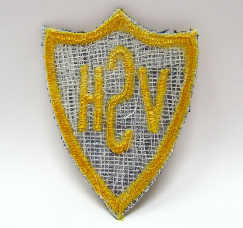 VSH - Monogram - Initials - Embroidered Shield - Yellow & Black - Vintage Patch - Picture 3 of 5