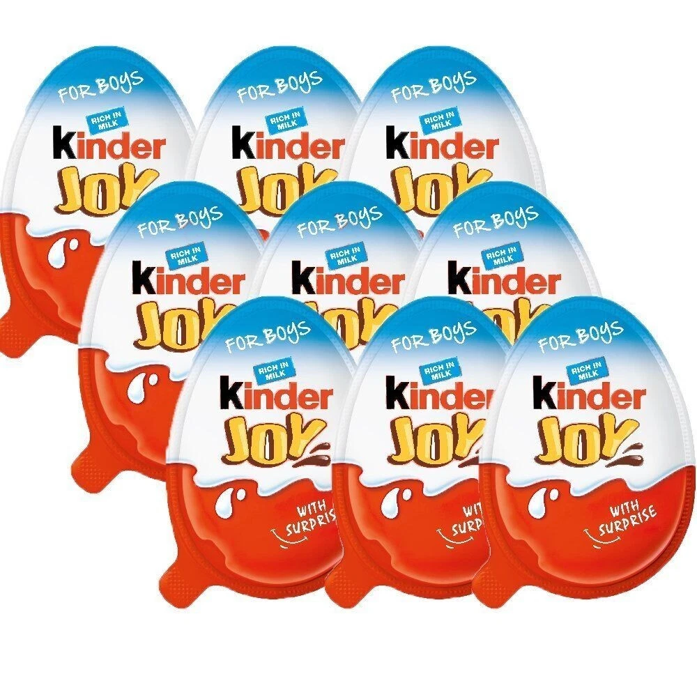 100 Pcs Kinder Joy Chocolate Surprise Eggs -For Boys - surprise gifts inside