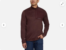 G.H. Bass Men's Quarter Zip Fleece Top COLOR RED SIZE XL