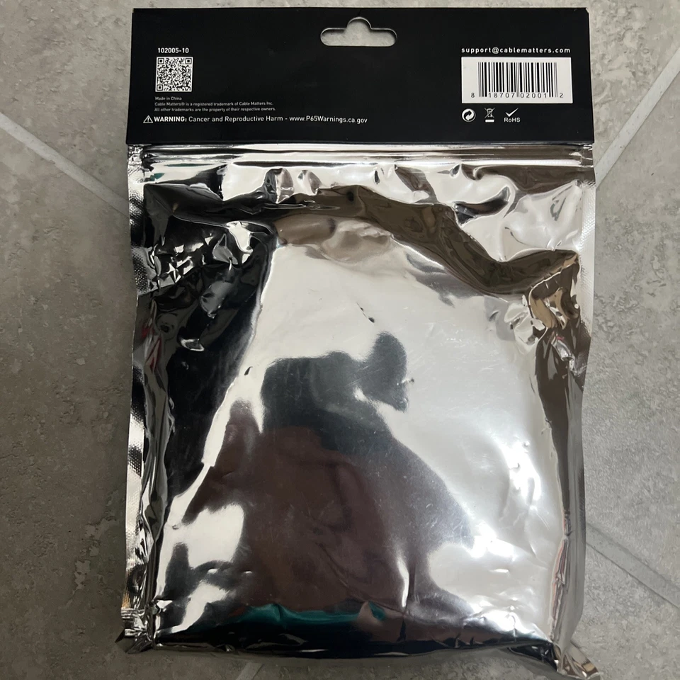 Cable Matters DisplayPort Cable In Black 10 Feet New - Image 2 of 2