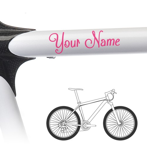 2 x Personalised Name Bike Frame Stickers For Cycle Bicycle - Shack Style - Picture 9 of 18