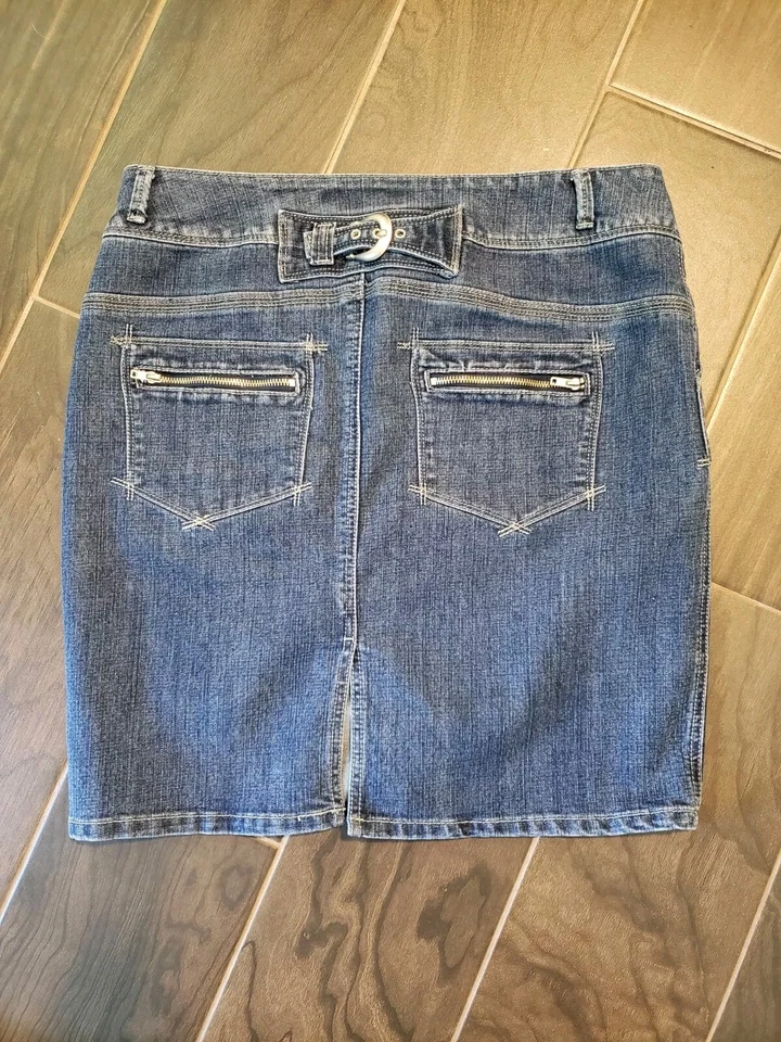 Falda vaquera azul Baccini midi lavado medio talla 12 para mujer Foto 4 de 4