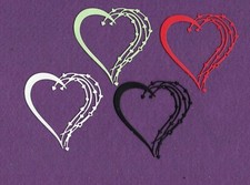 HEART  10 Valentine love die cuts scrapbook cards