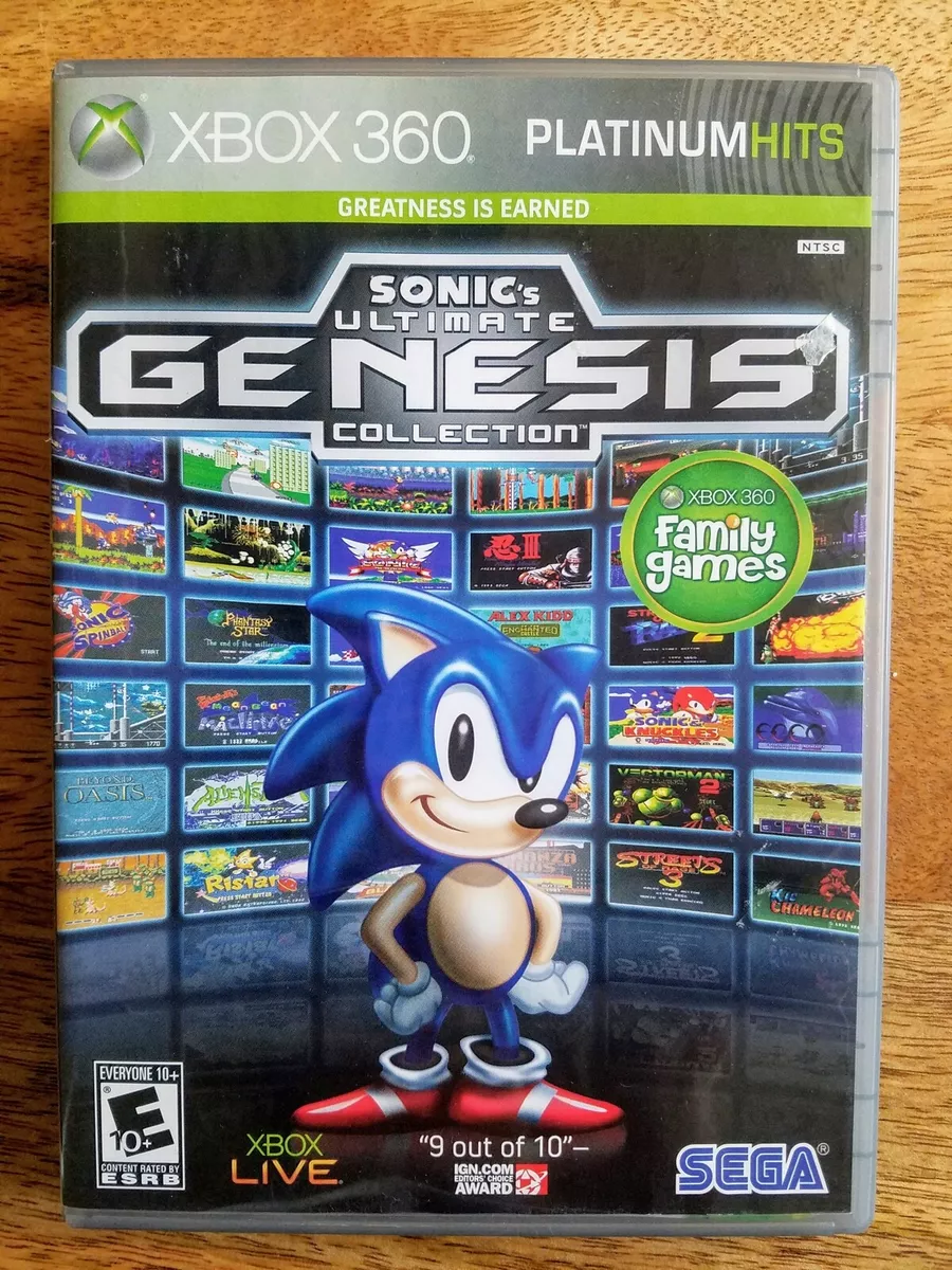 Sonic's Ultimate Genesis Collection Microsoft Xbox 360 Video Game Hits Sega