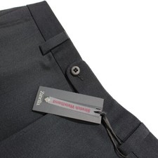 Zanella NWT Dress Pants Size 33 US Tucker In Solid Gray 100 Wool