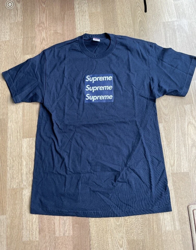 *FREE,FAST SHIP* Asspizza x Supreme Triple Box Logo Navy Size Large