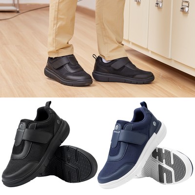 AZMAHT Diabetiker-Schuhe Herren Extra Weit - Orthopädische Slip-On Sneaker, PU Leder, Grün 42