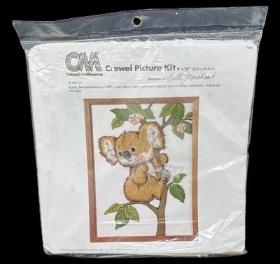 Koala Crewel Picture Kit Sealed New Wool Bear Columbia Minerva Morehead VTG 1979