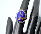 Bold & Beautiful Variegated LAPIS Handmade 925 Silver Ring size 6.75 — photo 4