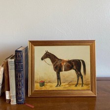 Framed Vintage-Style Horse Print Farmhouse Cottagecore Wall Art