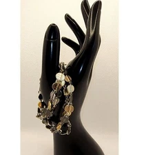 Multi-strand Bracelet with Silver & Gold Medallions