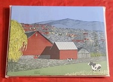 Anne Kilham Designs Notecards & Envelopes Cows & Barns ? 8pc Sealed MADE IN USA