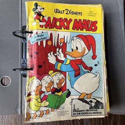 Micky Maus Hefte 1961 Nr. 1 Bis 33 Vintage Disney Comics Sammlung Selten Rar