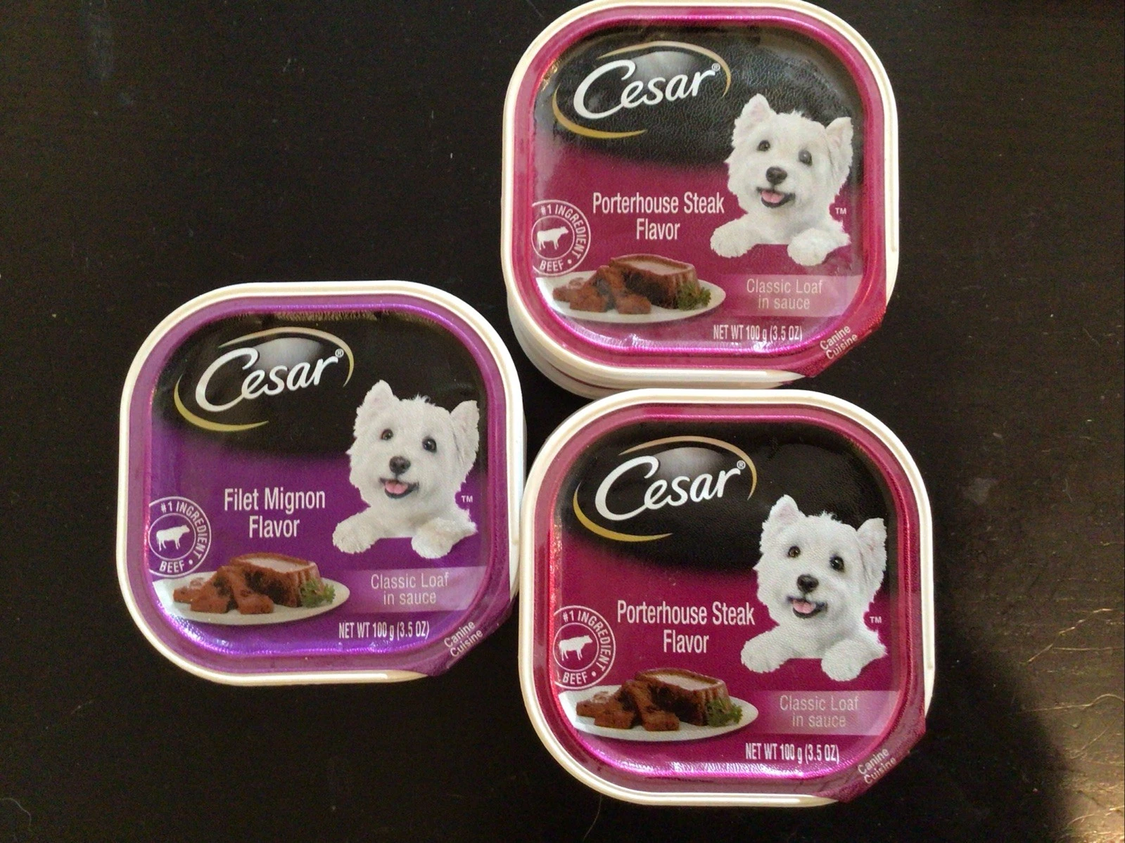 9 Cups Cesar Port house Steak Filet Mignon Dog Food