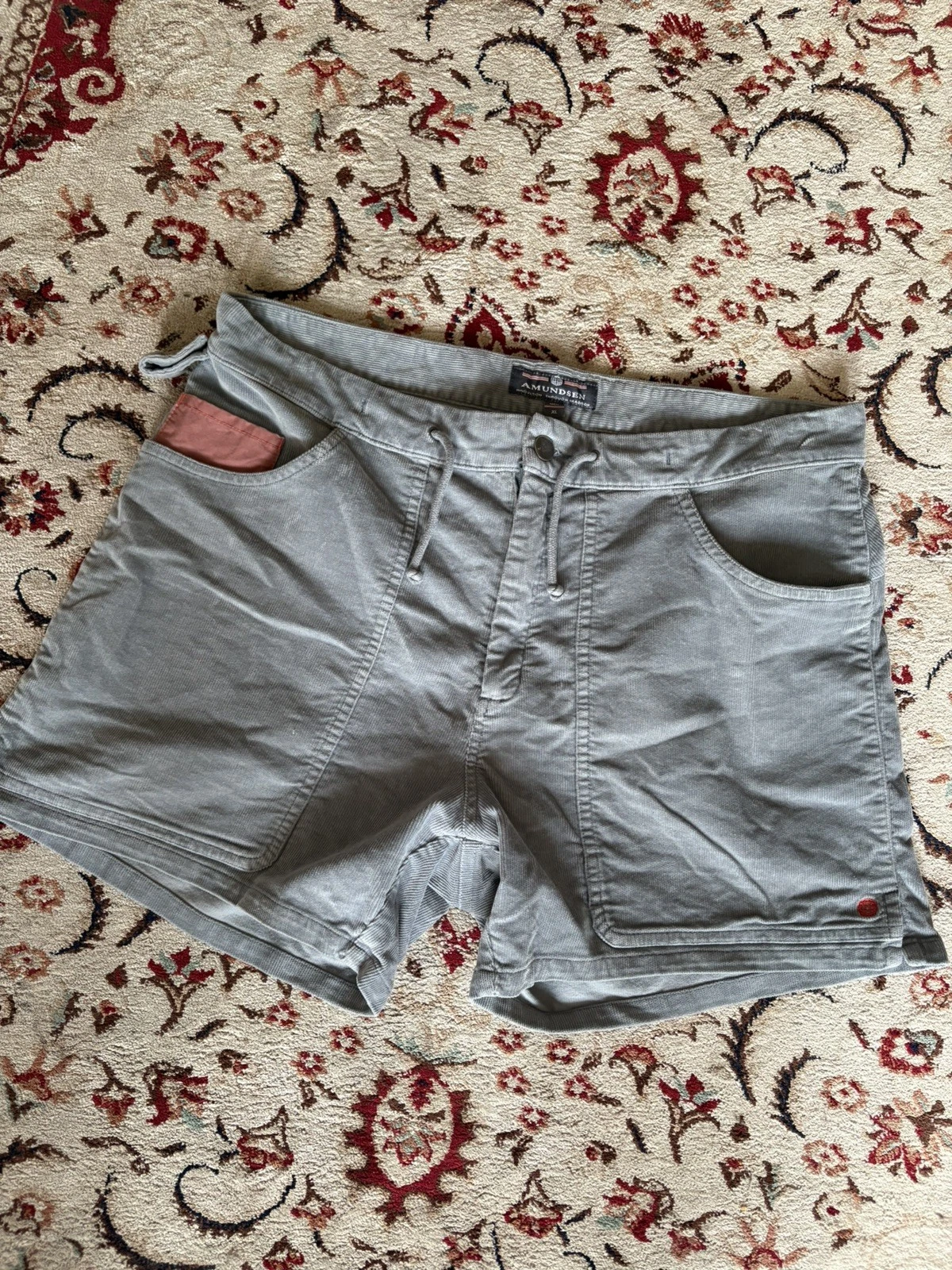 Amundsen Sports 5incher Corduroy Field Shorts XL Blue Mens Hiking Outdoors
