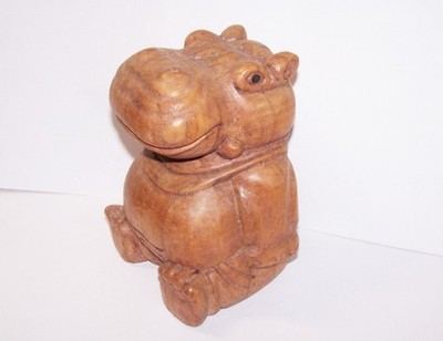 Holz Nilpferd -Sitzend- Hippopotamus HOLZHIPPO DEKOHippo Hippo BALI HANDARBEIT
