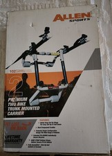 Portabicicletas Allen Sports Deluxe montado en maletero para 2 bicicletas 102S blanco y negro