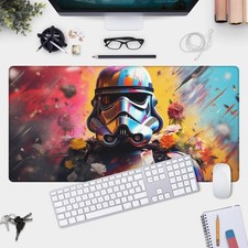 Colorful Stormtrooper Desk Mat: Star Wars Gamer Pad