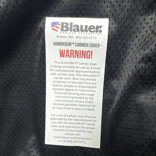 Blauer Zip Front ArmorSkin 8355XP Tactical Outer Vest Carrier BLACK L/XL Regular image 8