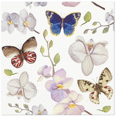 PAW Lunch Napkin (Orchidea Butterfly), Pack of 20 - 33x33cm