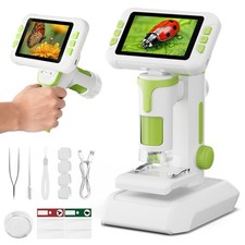 HEWEIMEI 1600X Microscope for Kids, 4K 4.0" Digital Screen Kids Microscopes with