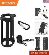 Durable TP Silicone Skin Cover for FLIP 5 Speaker with Carry Strap and Carabiner