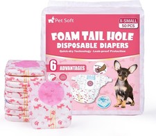 Disposable Dog Diapers - Female Dog Diapers with Adjustable Foam Tail Hole