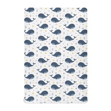 Sea Blue Whale Print Crib Ocean Animal Mattress Cover for Boys Girls 52" x 28...