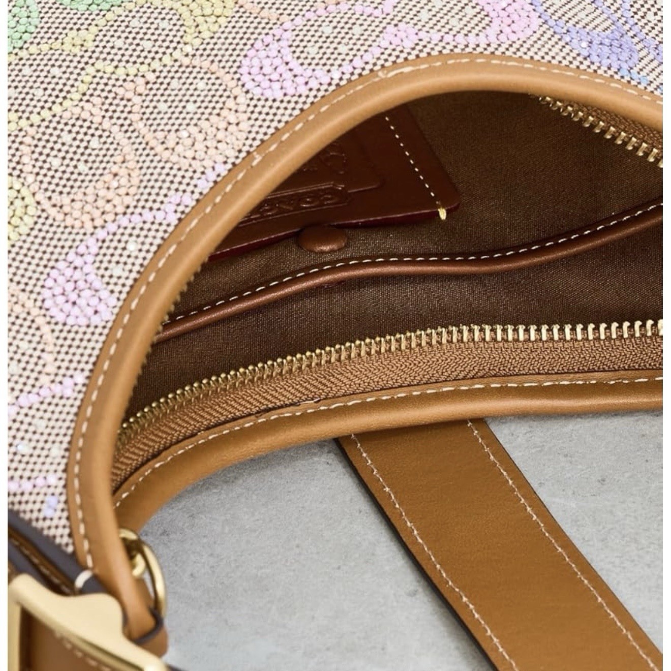 NWT COACH Rainbow Candy Crystal Hamptons Hobo Bag Signature Jacquard image 8