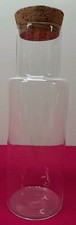 Apothecary Jar Large Clear Glass with Cork Stopper 11.5" Tall 4"Dia Spaghetti EC