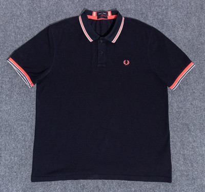 Fred Perry Polo Shirt Slim Black Twin Tipped M3600 Short Sleeve Pique Men's 2XL
