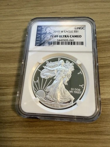 2010 W Proof $1 American Silver Eagle Dollar NGC PF69 Ultra Cameo