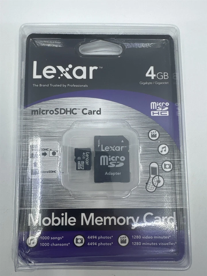 Lexar 4GB Mobile Memory Card Micro SD Adapter New In Packaging SDMI4GB-695 - Image 2 of 3