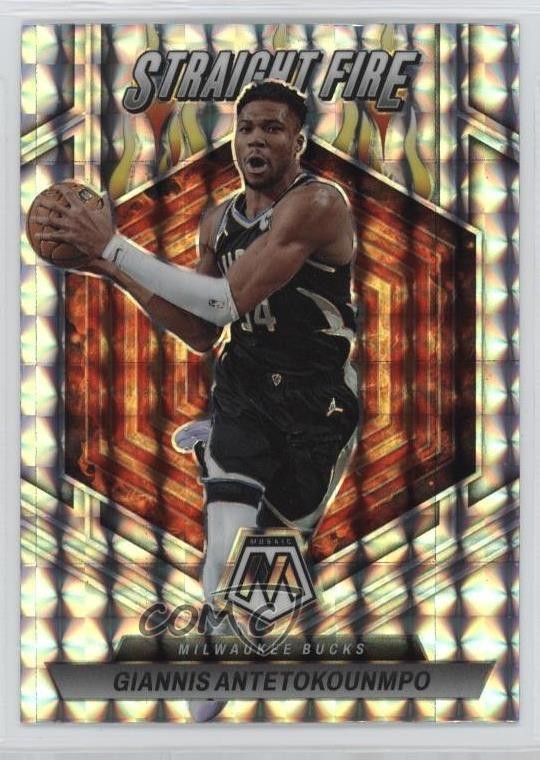 2022-23 Panini Mosaic Straight Fire Giannis Antetokounmpo #4 1ht8