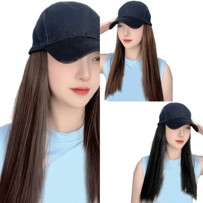 Comfortable Synthetic Fibre Wigs Hair Baseball Cap For Women Quick Hairstyling