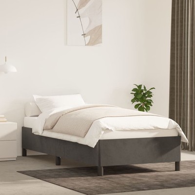 Bed Frame without Mattress Dark Gray 39.4''x79.9'' Twin XL Velvet