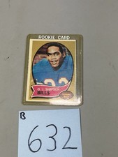 1970 Topps OJ Simpson Rookie Card B632. rookie card picture
