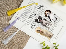 Custom Pet Photo Bookmark, Personalized Pet Memorial Bookmark Gift