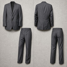 Lauren Ralph Lauren Suit Men 43R Charcoal Gray Pinstripe 100% Wool Canada Classy