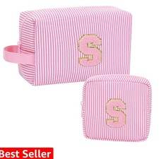 Initial Makeup Bags for Women Cosmetic Bag for Travel Toiletry - Birthday Gif...