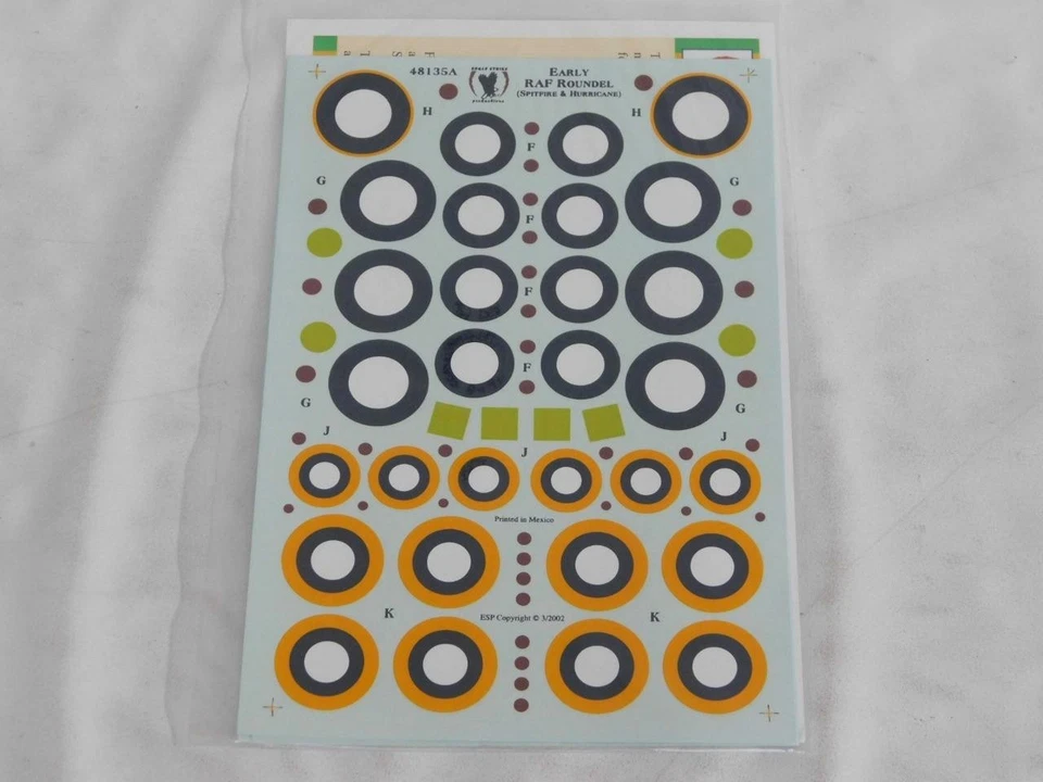 1/48 Eagle Strike 48135 RAF British Hurricanes Spitfire Roundels Decal Sheet NEW - Image 2 of 2