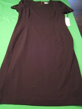 NWT CALVIN KLEIN WOMENS SHORT SLEEVE BLACK KNEE LENGTH DRESS