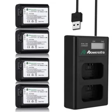 Battery LCD Dual Charger for Sony NP-FW50 & Sony ZV-E10 Mirrorless Camera Lot